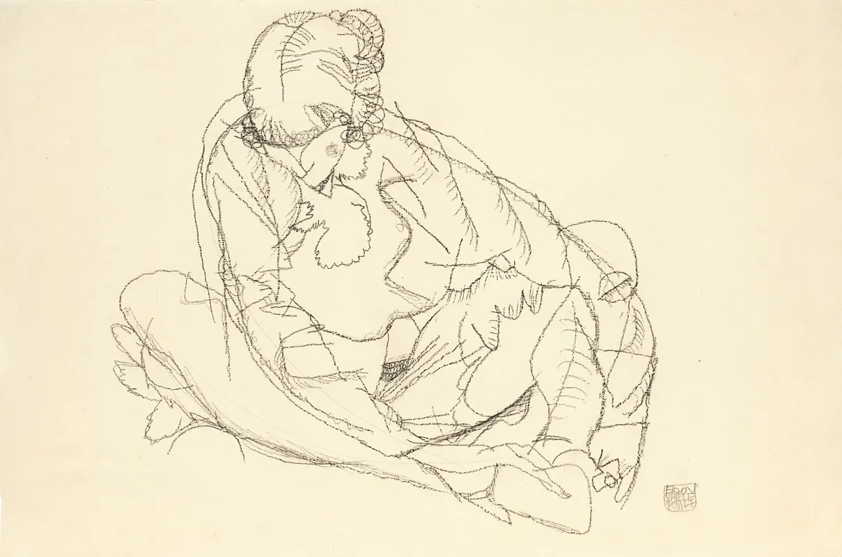 Sitzende Mit Gesenktem Kopf Seated Woman With Bent Head
