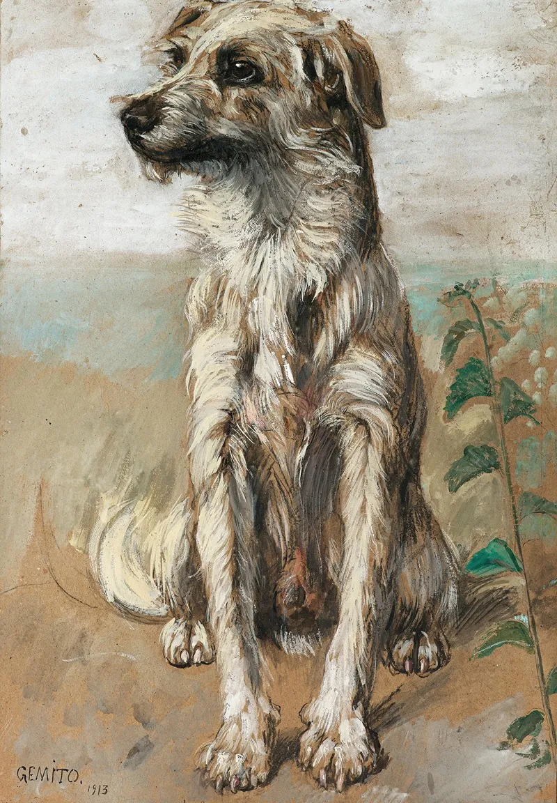 Sitzender Hund