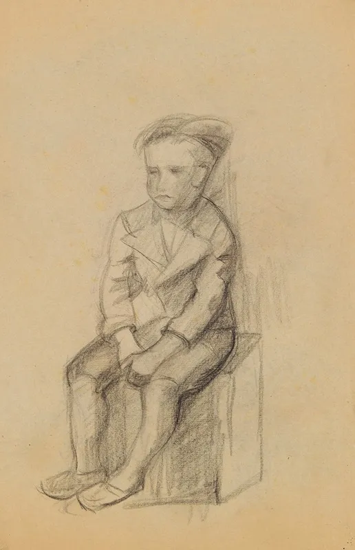 Sitzender Knabe