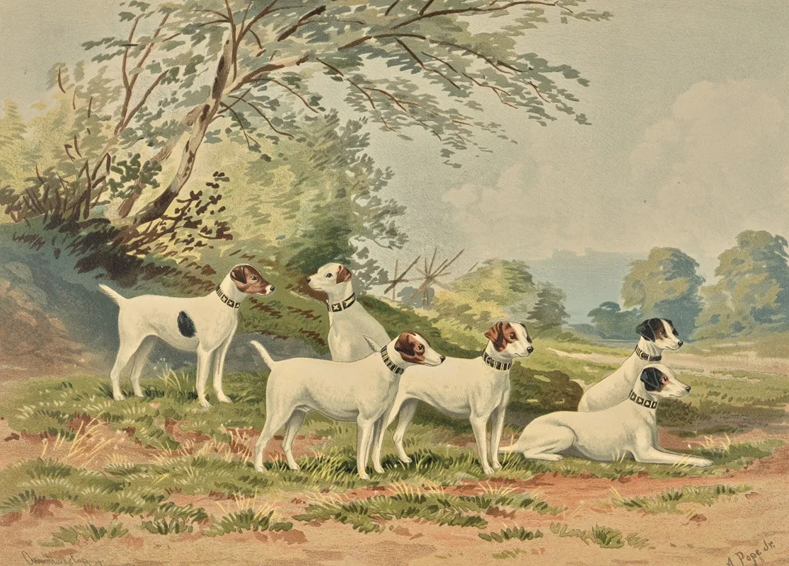 Six Jack Russell Terriers Wall Art by Alexander Pope Jr. - High-Resolution Digital Print