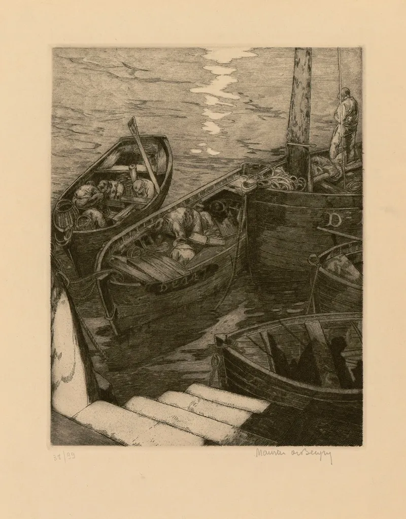 Six Marines De Maurice De Becque Pl 2 Wall Art by Maurice Jaubert de Becque - High-Resolution Digital Print