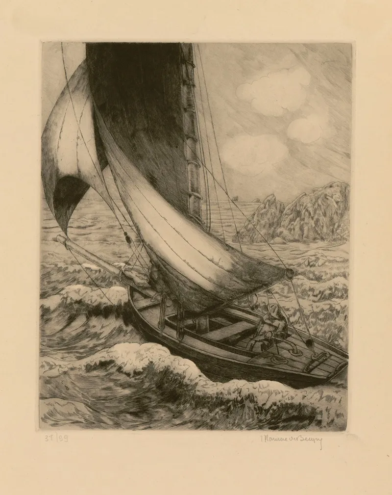 Six Marines De Maurice De Becque Pl 5 Wall Art by Maurice Jaubert de Becque - High-Resolution Digital Print