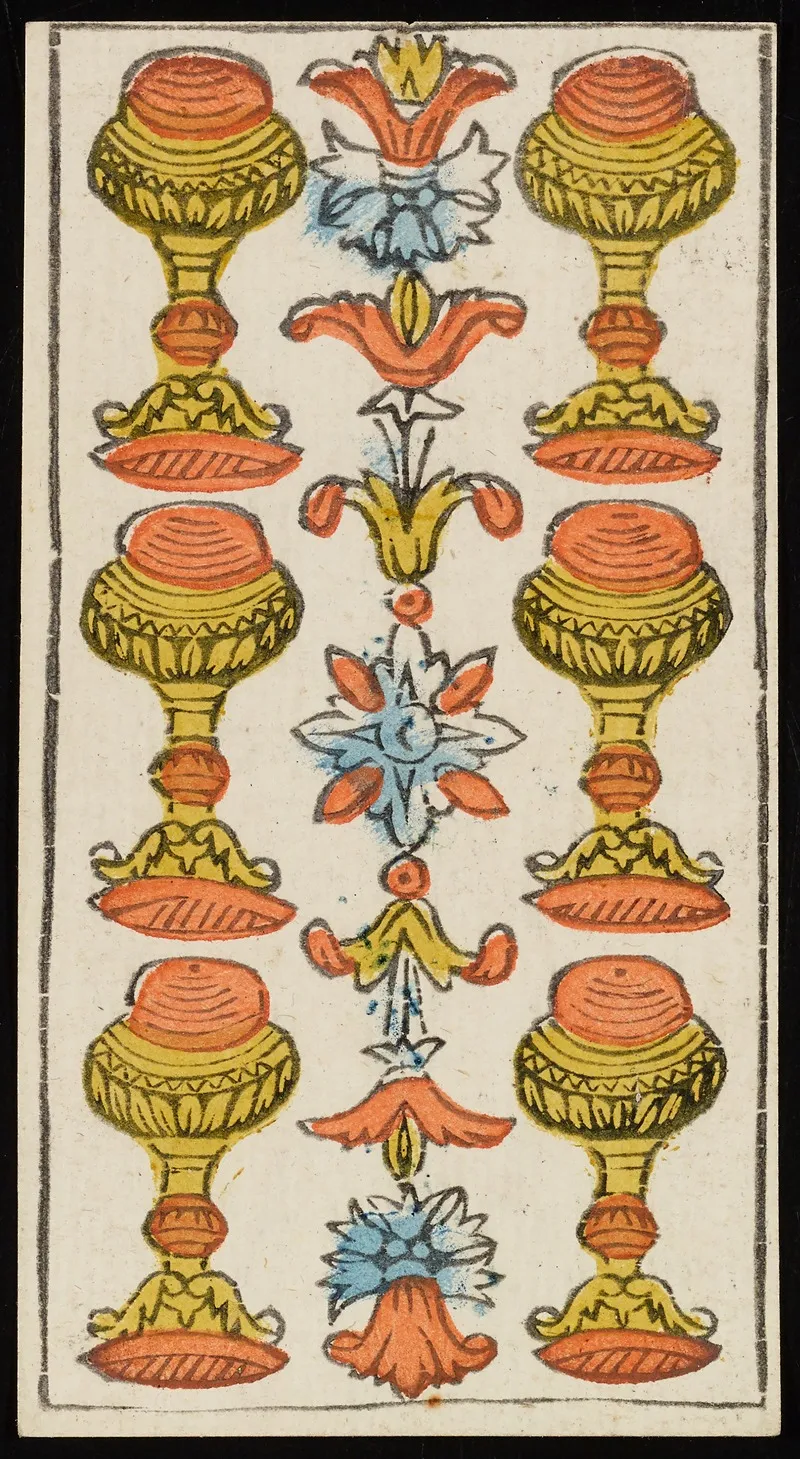 Six Of Cups Wall Art by Claude Burdel - High-Resolution Digital Print