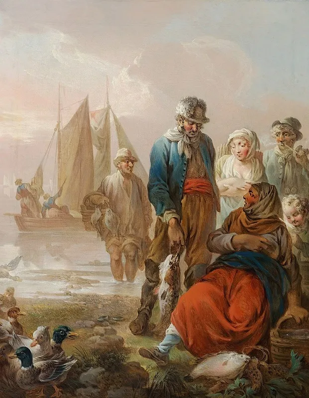 Sjaellandske Fiskere Wall Art by Christian August Lorentzen - High-Resolution Digital Print