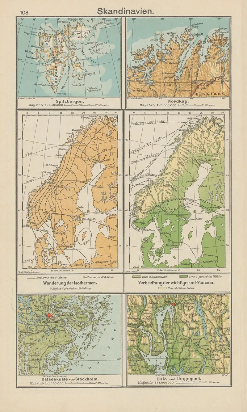Skandinavien Spitzbergen %e2%80%8e %e2%80%8e %e2%80%8enordkap%e2%80%8e %e2%80%8e %e2%80%8e %e2%80%8eostseekuste%e2%80%8e %e2%80%8evor%e2%80%8e %e2%80%8estockholm Oslo%e2%80%8e Wall Art by Carl Diercke - High-Resolution Digital Print