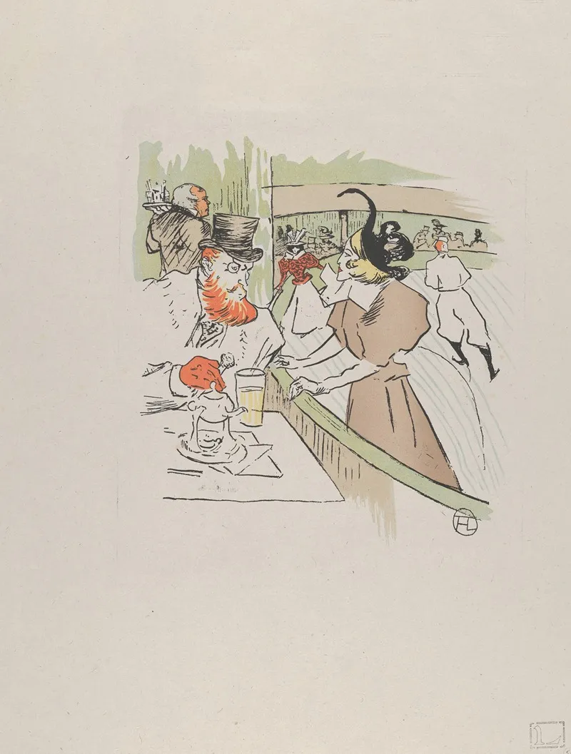 Skating From Le Rire No 62 11 January 1896 Wall Art by After Henri de Toulouse-Lautrec - High-Resolution Digital Print
