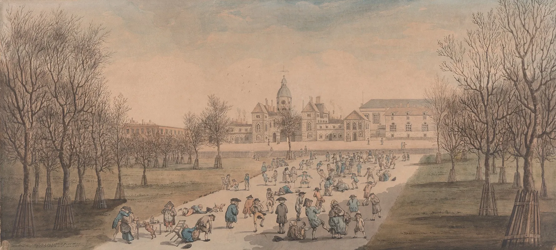 Skating In St James Park Wall Art by John Nixon - High-Resolution Digital Print