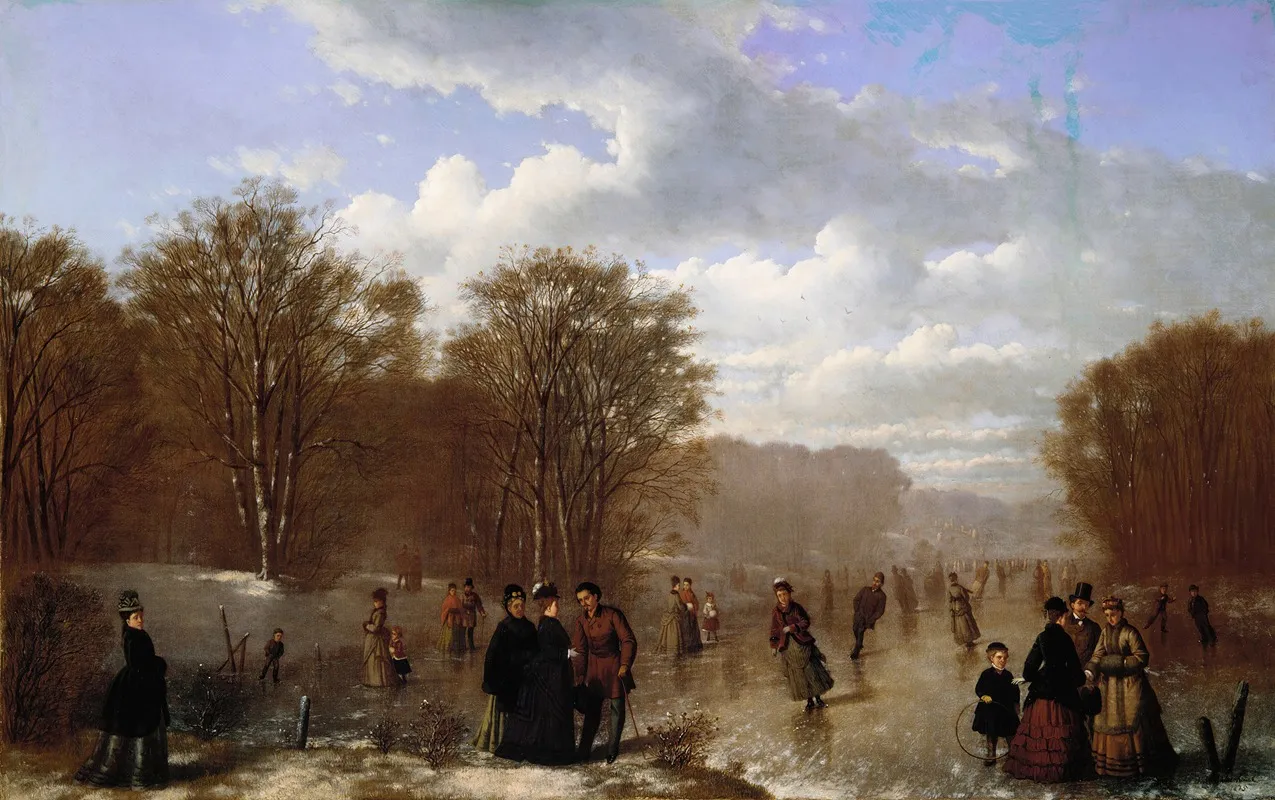 Skating On The Wissahickon Wall Art by Johann Monglels Culverhouse - High-Resolution Digital Print