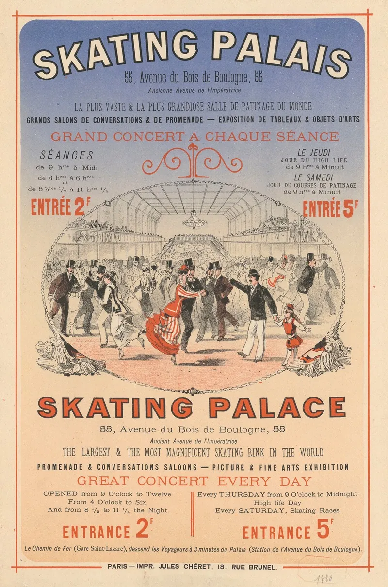 Skating Palais 55 Avenue Du Bois De Boulogne La Plus Vaste Et La Plus Grandiose Salle De Patinage Du Monde