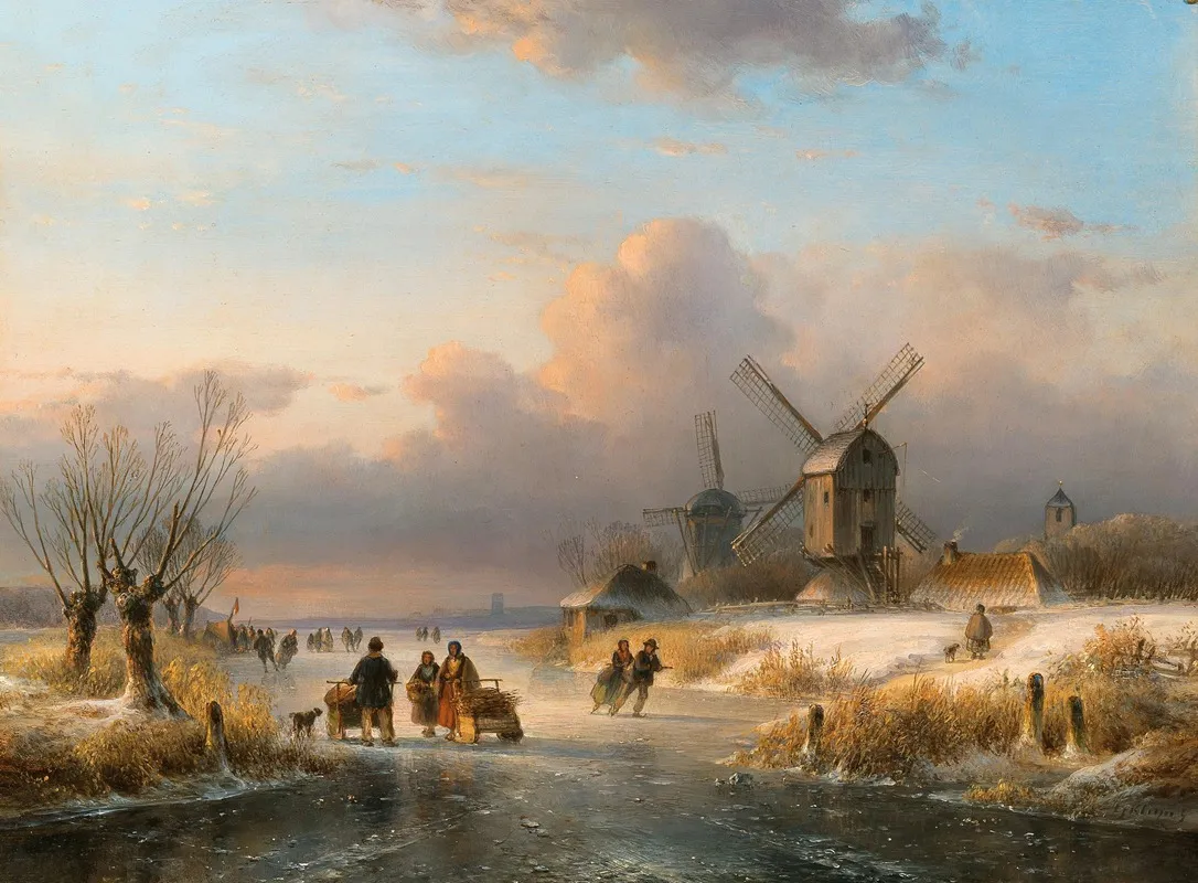Skating Pleasures In Winter Wall Art by Lodewijk Johannes Kleijn - High-Resolution Digital Print