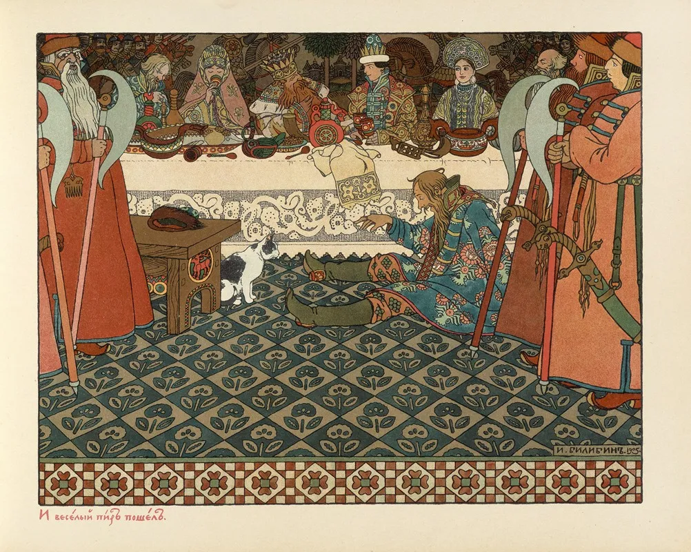 Skazka O T︠s︡ari︡e︡ Saltani︠e︡ Pl 12 Wall Art by Ivan Bilibin - High-Resolution Digital Print