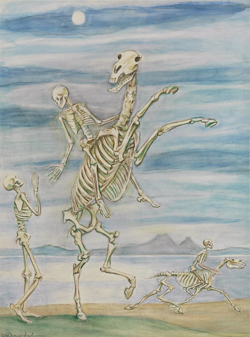 Skeleton On Horseback Wall Art by Nils Dardel - High-Resolution Digital Print
