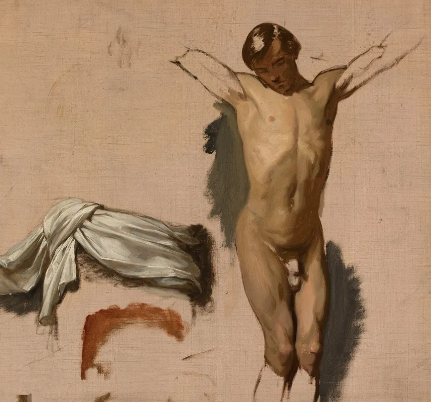 Sketch For Crucifixion Wall Art by Józef Simmler - Canvas Print