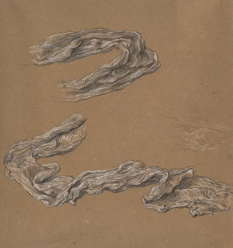 Sketch For Drapery In Greek Girls Playing At Ball