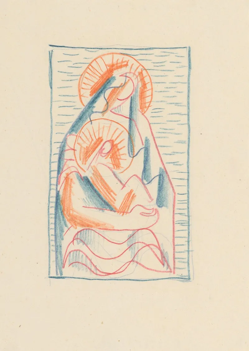 Sketch For Madonna And Child In Her Lap