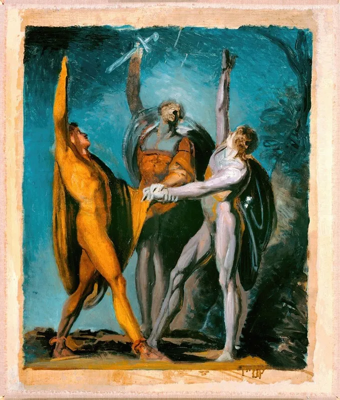 Sketch For Oath On The Rutli Female Figure Verso