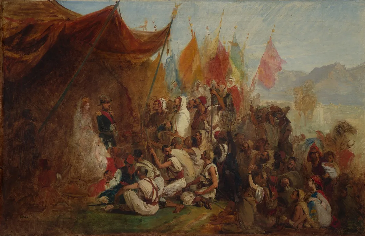 Sketch For Reception Of Emperor Napoleon Iii And Empress Eugenie By The Kabyle Leaders At Algiers On September 18 1860 Wall Art by Isidore Pils - High-Resolution Digital Print