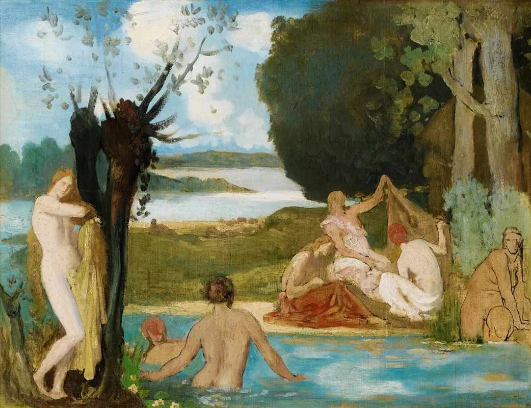 Sketch For Summer The Bath Wall Art by Pierre Puvis de Chavannes - High-Resolution Digital Print