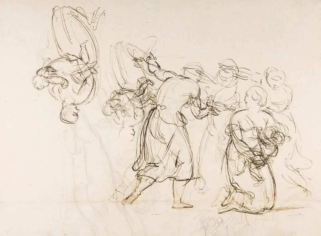 Sketch For The Judgment Of Solomon Wall Art by Christian Gottlieb Schick - High-Resolution Digital Print