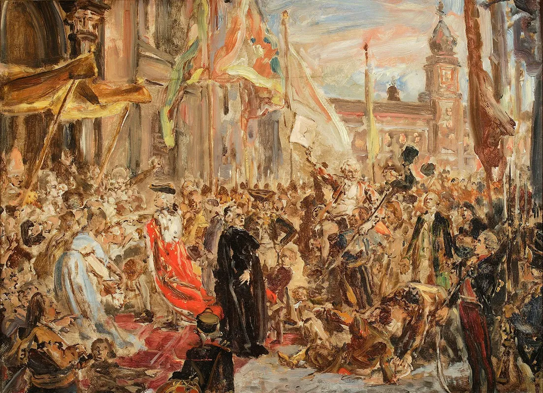 Sketch For The Painting Constitution Of The 3 May Wall Art by Jan Matejko - High-Resolution Digital Print