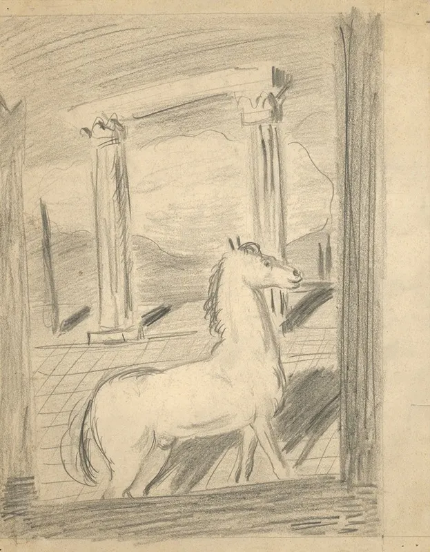 Sketch For The Painting Lonely Horse