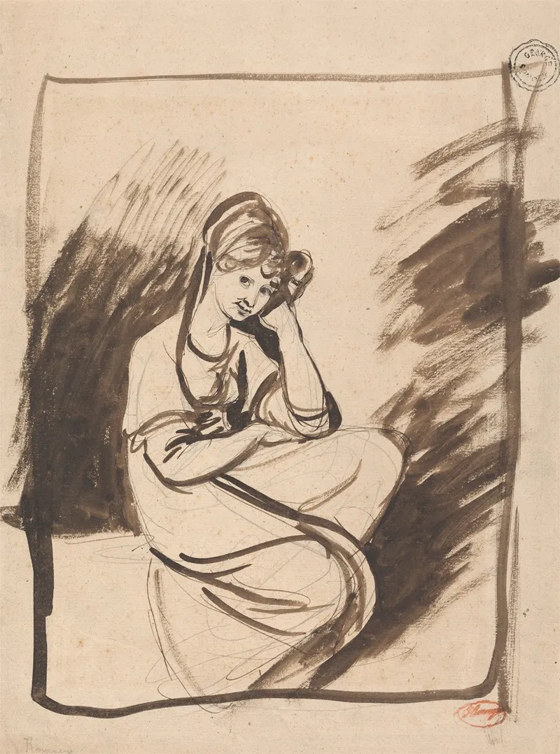 Sketch For The Portrait Of A Lady Wall Art by George Romney - High-Resolution Digital Print