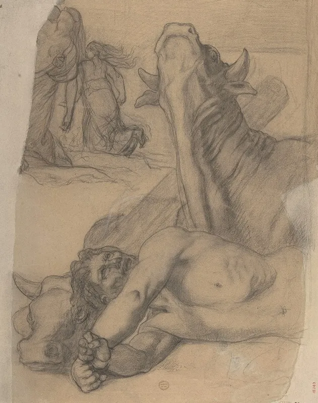 Sketch For War Painting In The Museum Of Picardy At Amiens Wall Art by Pierre Puvis de Chavannes - High-Resolution Digital Print