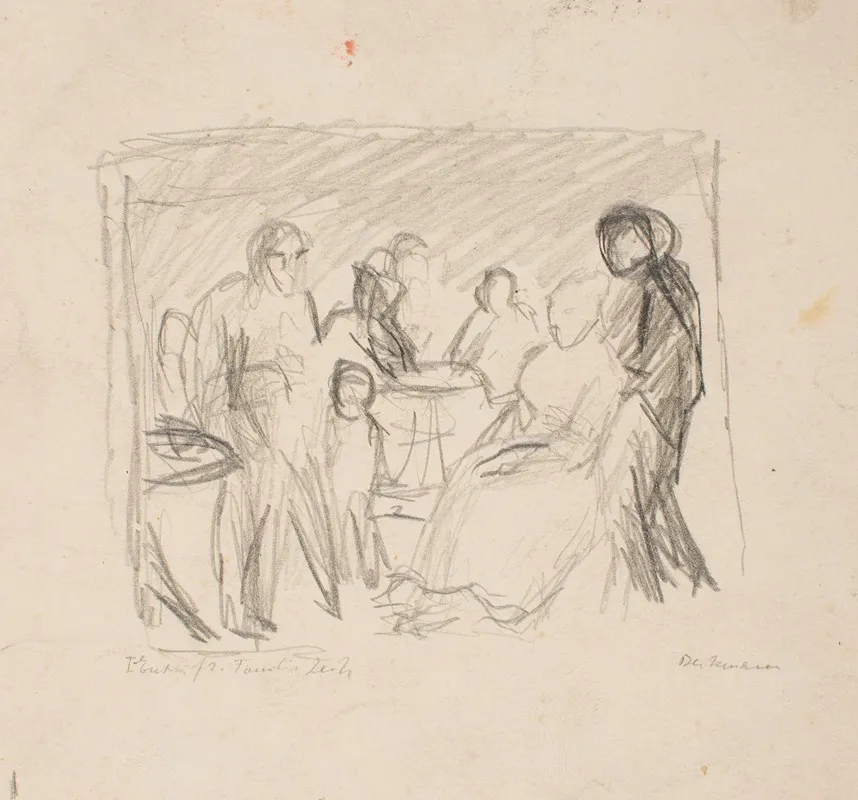 Sketch For Zech Family Wall Art by Max Beckmann - Canvas Print