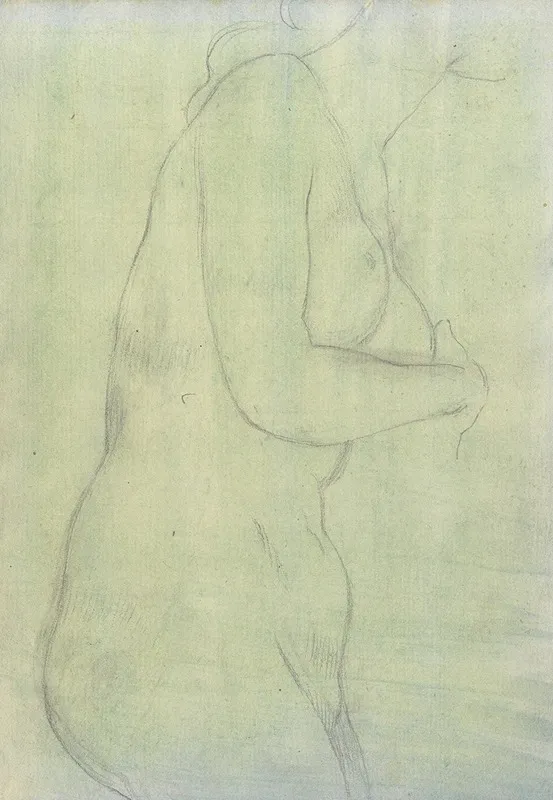 Sketch Of A Female Nude Resembling The Medici Venus Wall Art by Joseph Wright of Derby - High-Resolution Digital Print