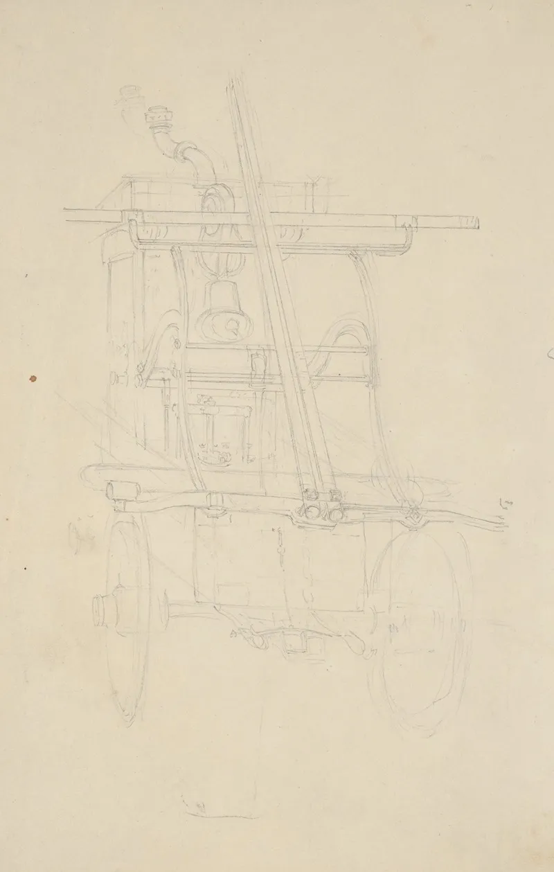 Sketch Of A Fire Engine Showing Only One Bell