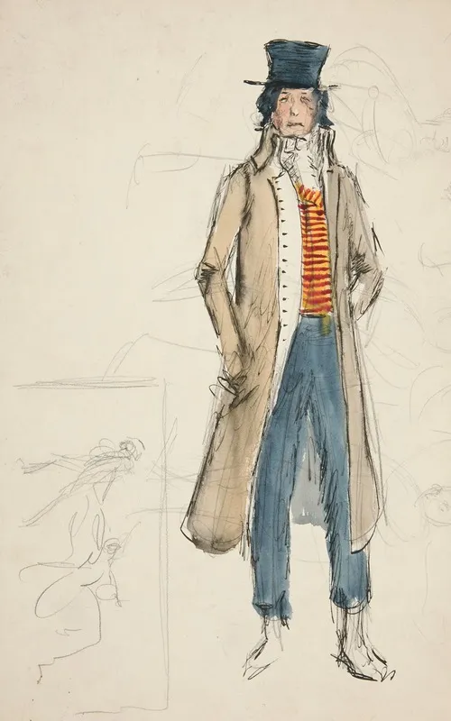Sketch Of A Man Costume Study For La Tosca