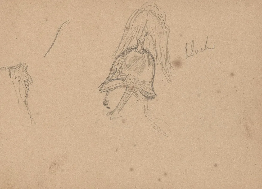 Sketch Of A Soldier In A Plumed Hat With Notes On Coloring