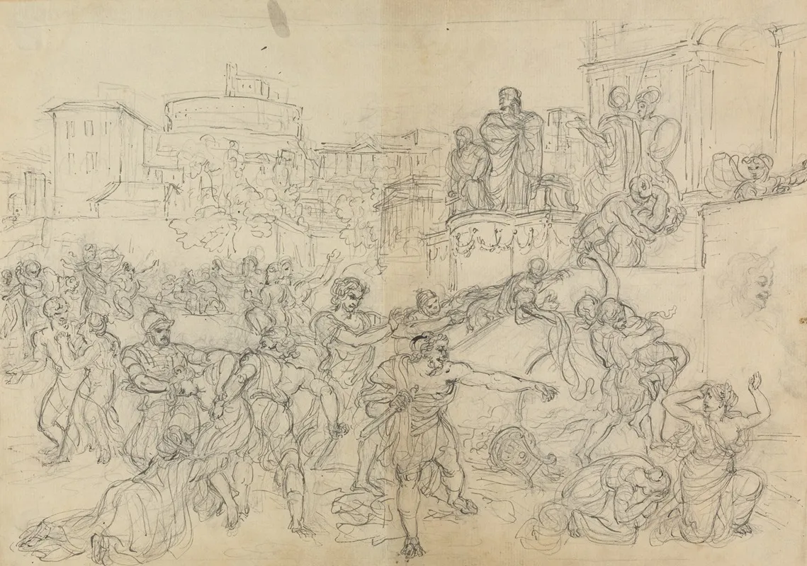 Sketch Of Goths Entering Rome From Shakespeares Play Titus Andronicus Wall Art by Robert Smirke - High-Resolution Digital Print