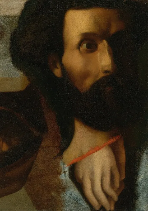 Sketch Of Head And Hands Of St John For Jesus Remet A Saint Pierre Les Clefs Du Paradis Wall Art by Jean Auguste Dominique Ingres - High-Resolution Digital Print