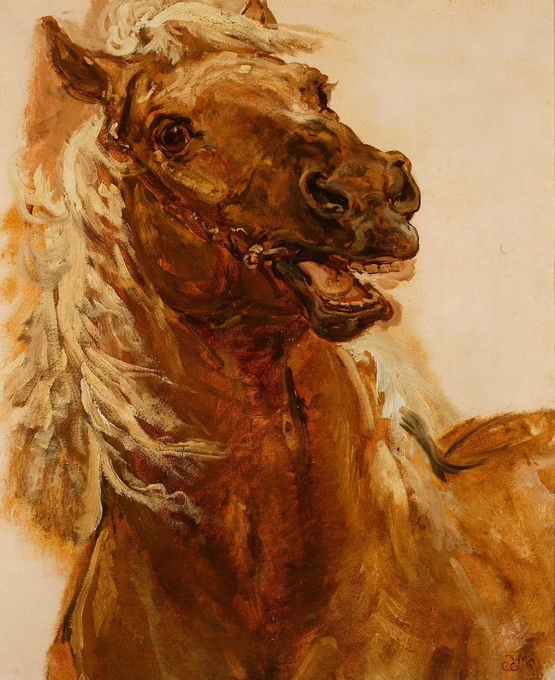 Sketch Of Horses Head For The Painting Zamoyski At Byczyna Wall Art by Jan Matejko - High-Resolution Digital Print
