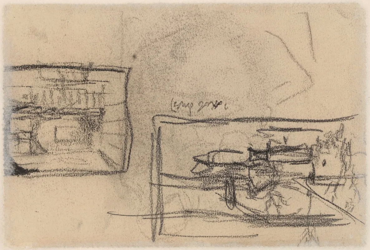 Sketch Of Interior And Landscape