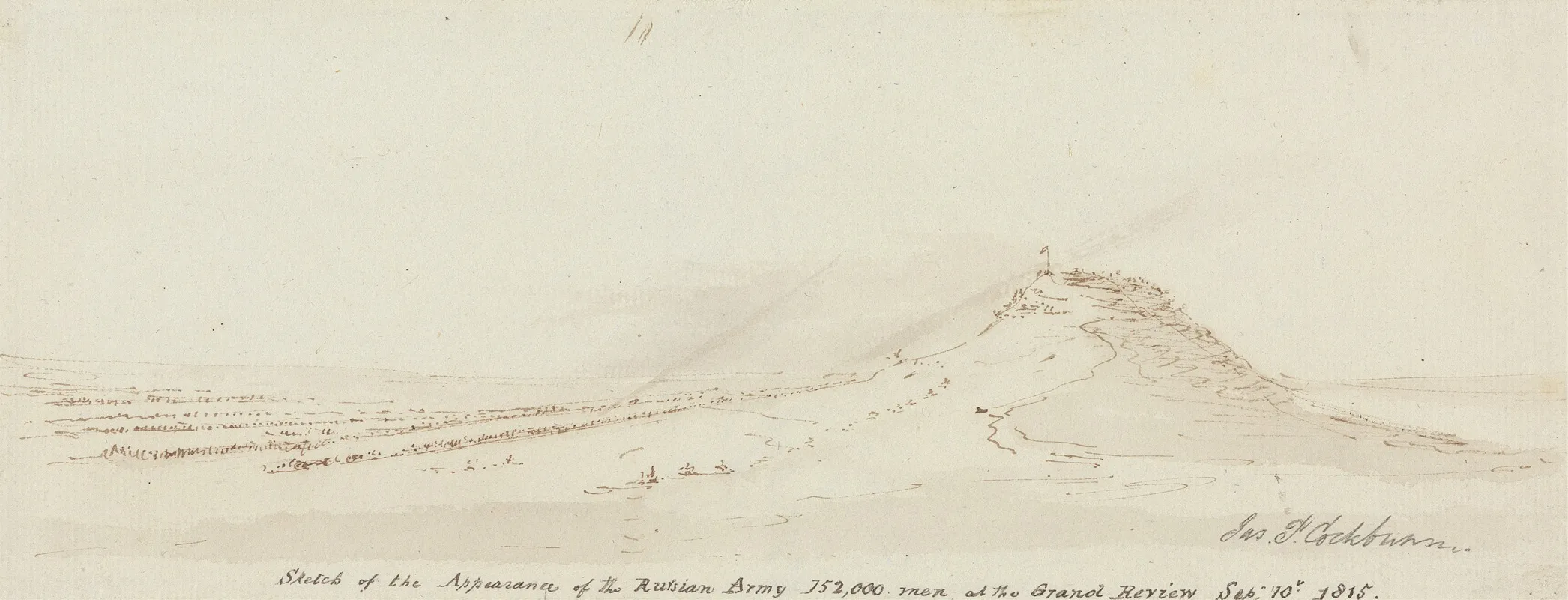 Sketch Of The Appearance Of The Russian Army 152000 Men At The Grand Review September 10 1815
