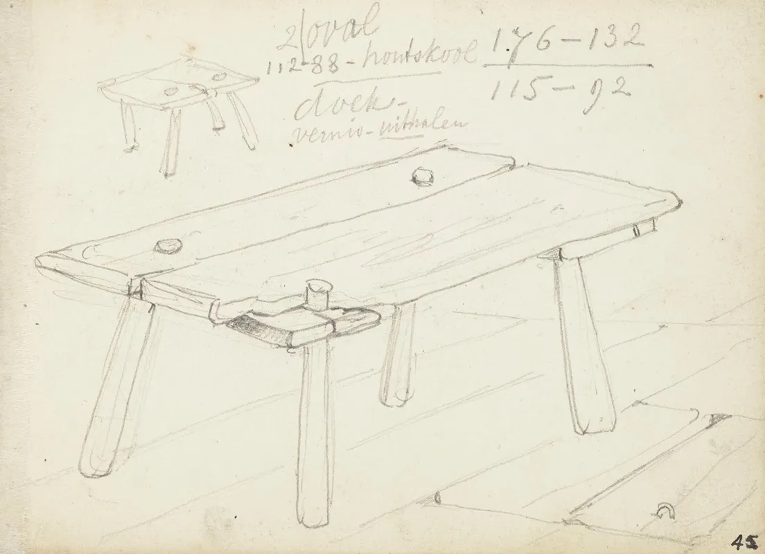 Sketch Of Wooden Tables