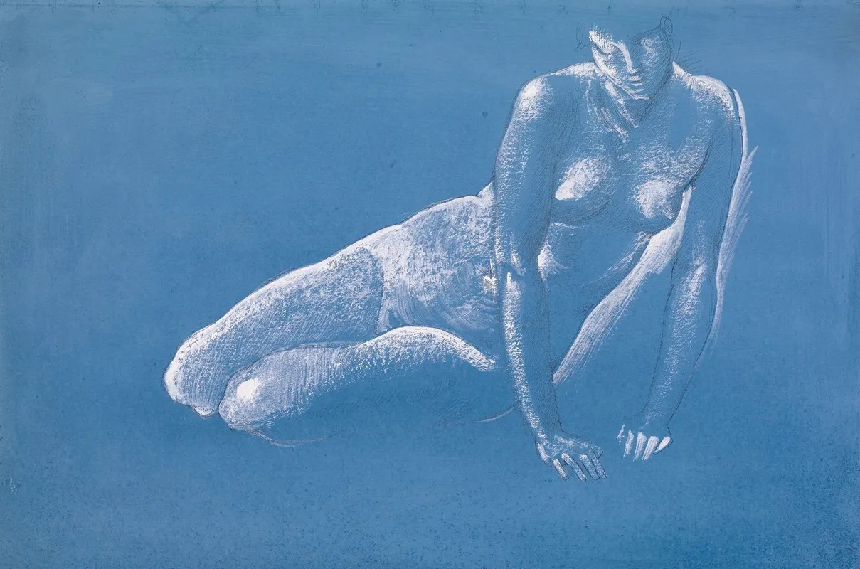 Sketchbook Nude Study Of Medusa For The Death Of Medusa I Wall Art by Sir Edward Coley Burne-Jones - High-Resolution Digital Print