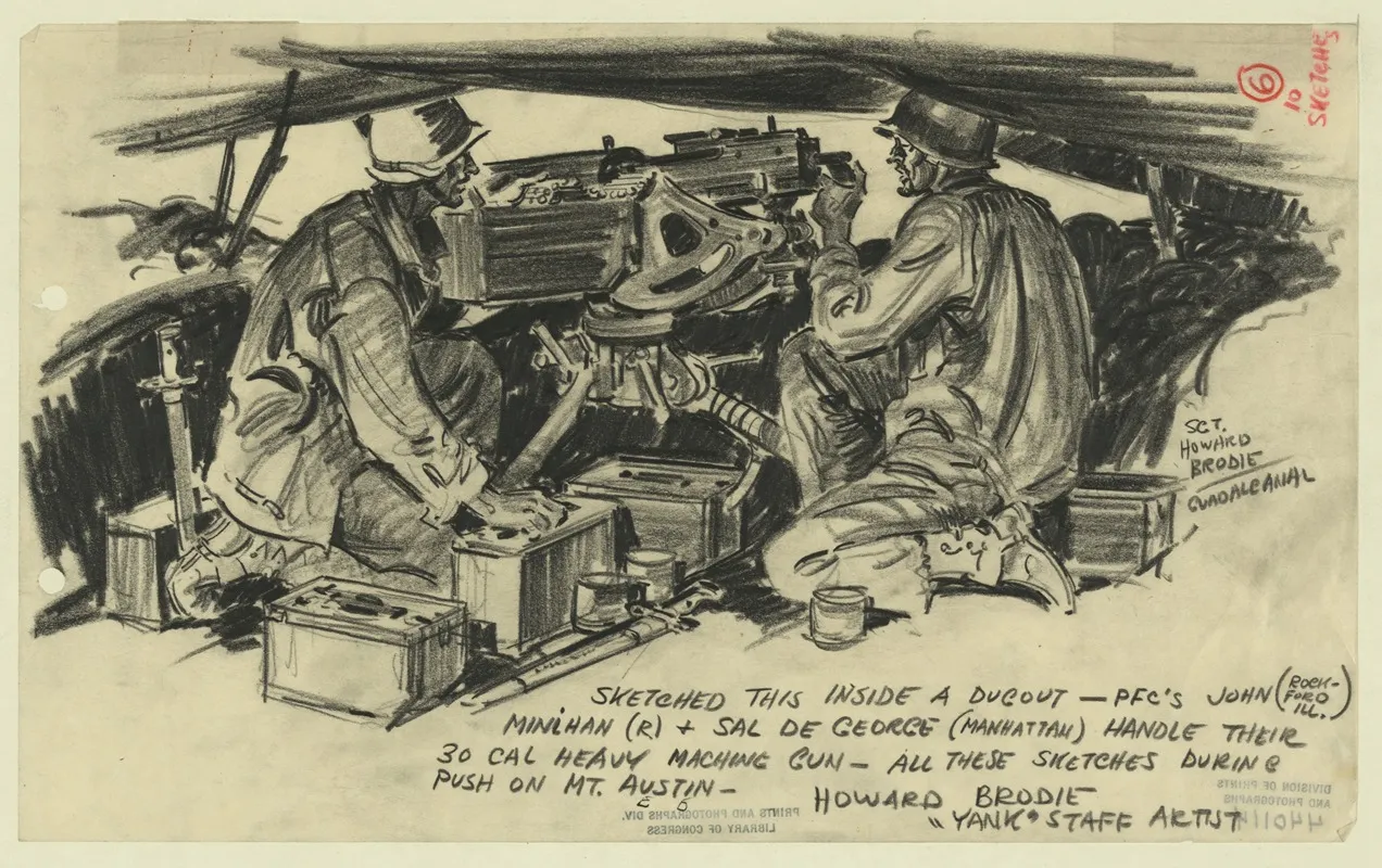 Sketched This Inside A Dugout Wall Art by Howard Brodie - High-Resolution Digital Print