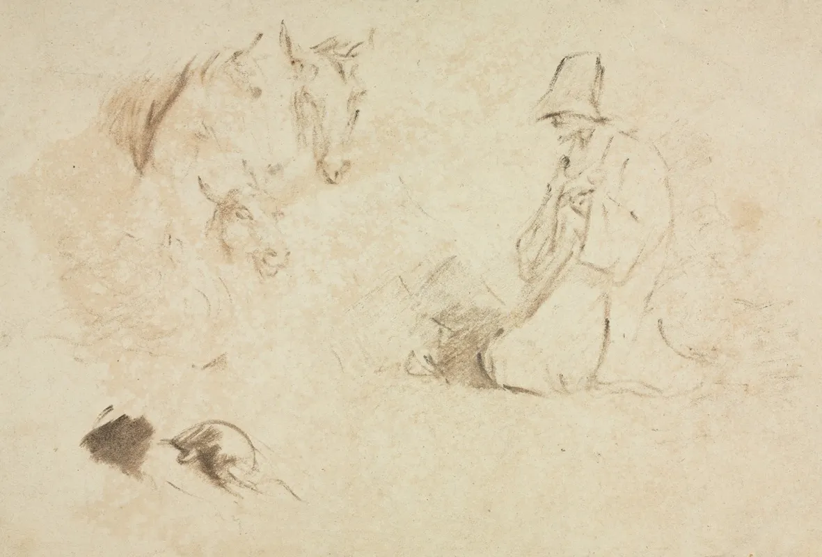 Sketches Figures And Animals Wall Art by Thomas Gainsborough - High-Resolution Digital Print