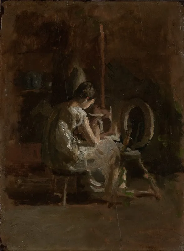 Sketches For Home Spun Wall Art by Thomas Eakins - High-Resolution Digital Print