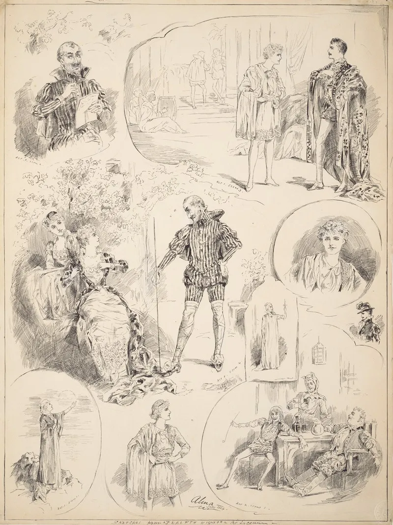 Sketches From Twelfth Night At The Lyceum Wall Art by Alma - High-Resolution Digital Print