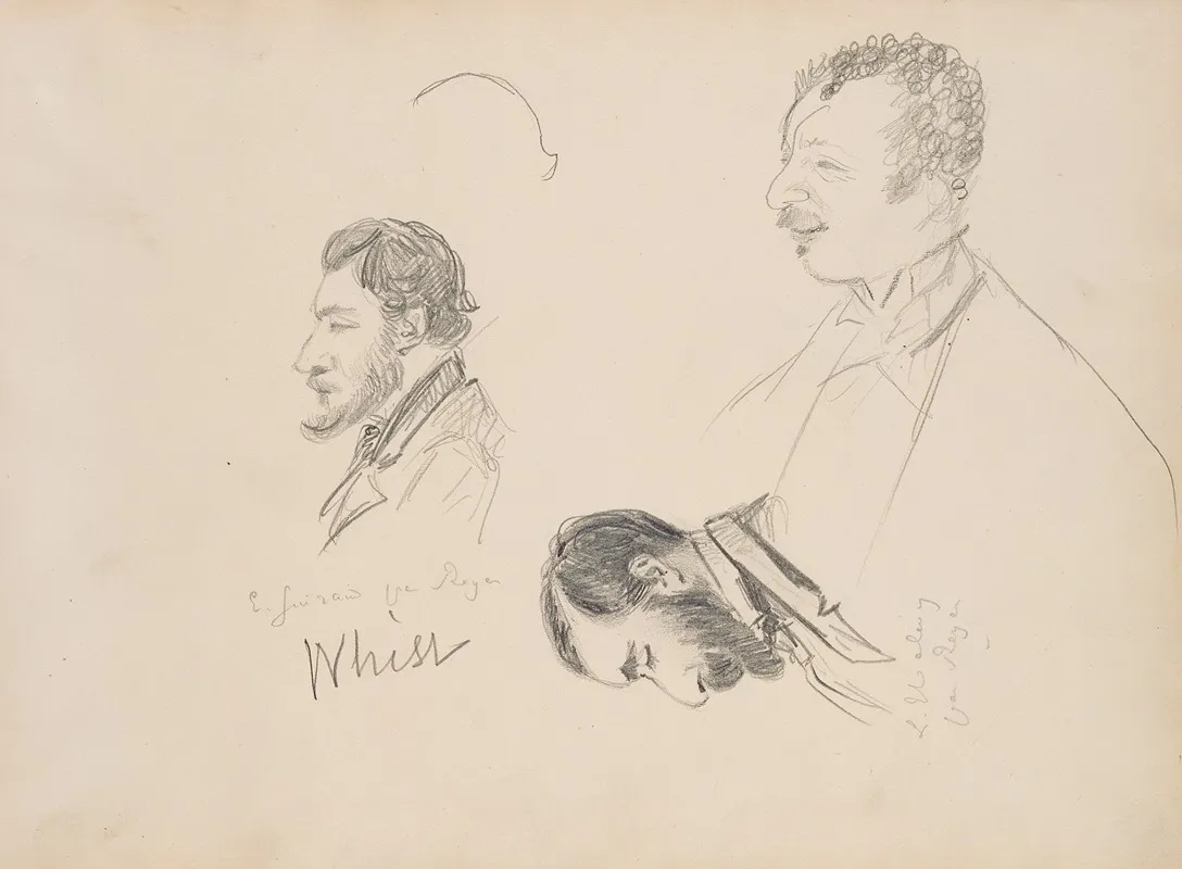 Sketches Of Men In Profile