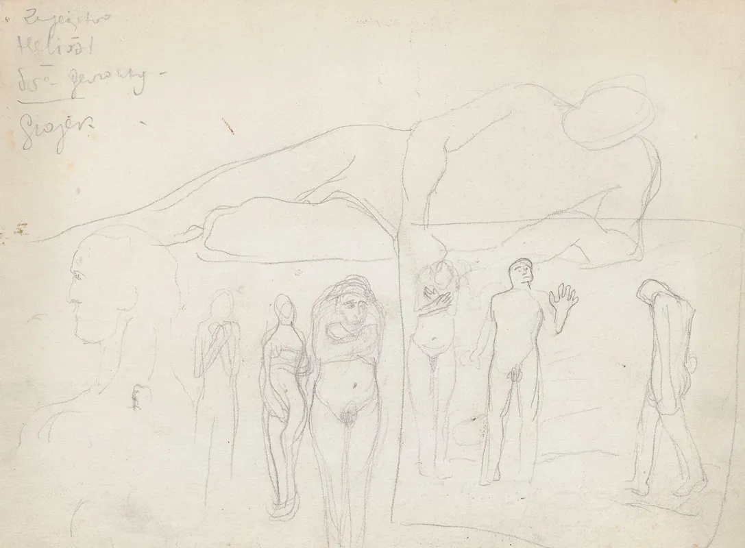 Sketches Of Naked Figures Wall Art by Jan Rembowski - High-Resolution Digital Print
