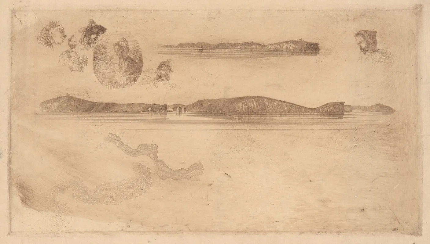 Sketches On The Coast Survey Plate Wall Art by James Abbott McNeill Whistler - High-Resolution Digital Print
