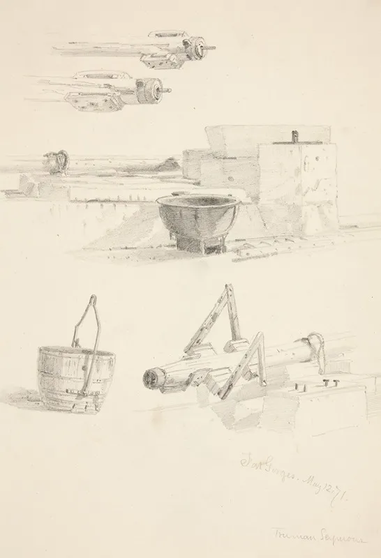 Sketches Spars And Buckets Wall Art by Truman Seymour - High-Resolution Digital Print