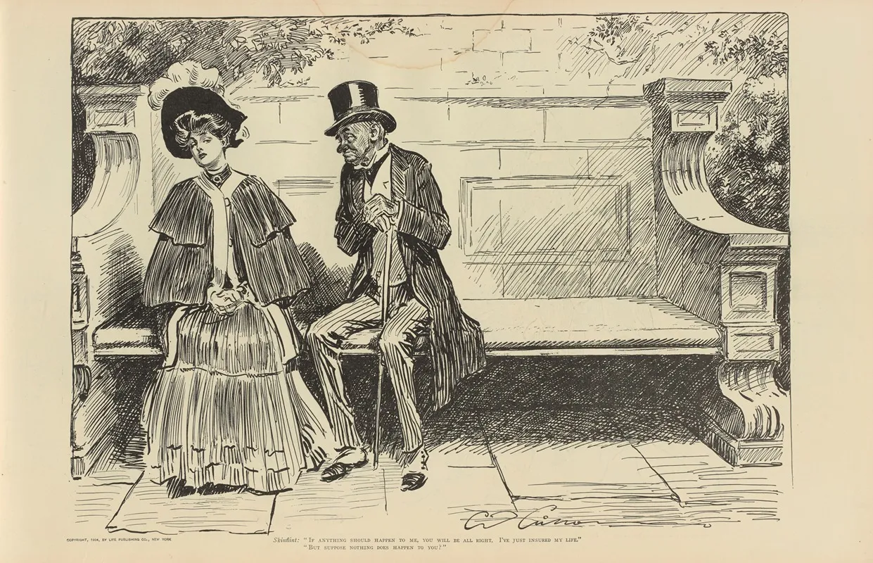 Skinflint If Anything Should Happen To Me You Will Be All Right Wall Art by Charles Dana Gibson - High-Resolution Digital Print