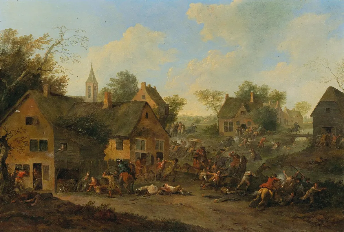 Skirmishers On The Outskirts Of Towns Wall Art by Karel Breydel - High-Resolution Digital Print