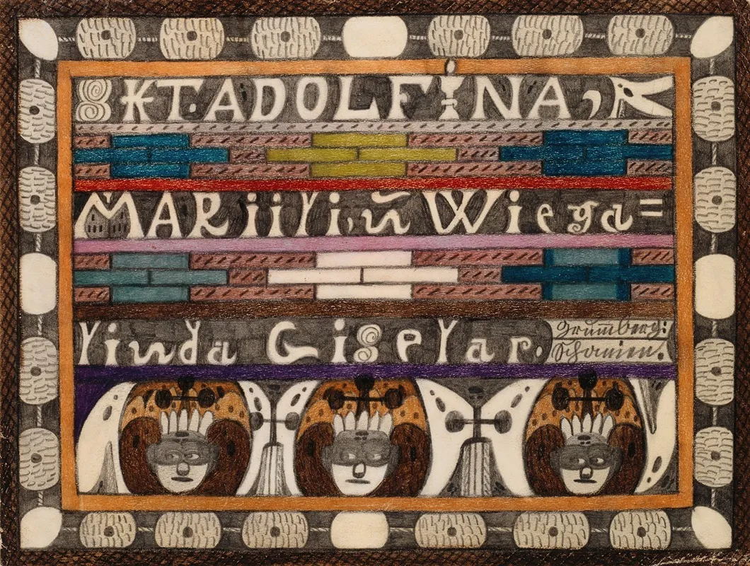 Skt Adolfina Mariili Und Wiegalinda Giselar Wall Art by Adolf Wölfli - Canvas Print